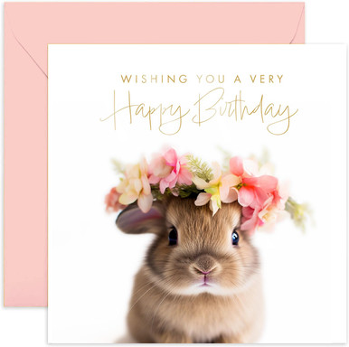 Old English Co. Baby Rabbit Very Happy Birthday Card for Her - Cute ...