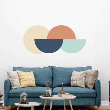 Picture of Kazova Full And Half Circle Wall Decals Abstract Art Wall Stickers ...