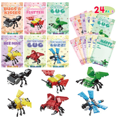 HYmoso Valentines Cards for Kids Classroom, 24 Pack Animal Building ...