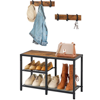 Gewudraw Coat Shoe Rack Bench Entryway - 3-in-1 Entry Bench Seat with ...