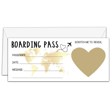 AWSICE DIY Scratch Surprise Boarding Pass - 3.5x8 Inches, With Envelope & Gold Scratch Sticker - View #13