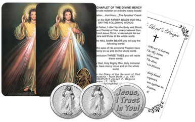Divine Mercy Chaplet - with Embossed Medal, Jesus Christ Coin, The Lord ...