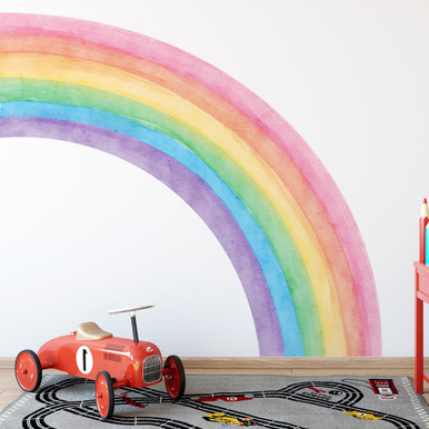 77" X 74" Rainbow Wall Decals Large Half Rainbow Wall Mural Decals Peel ...