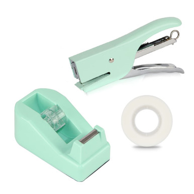 Koqye Cute Mint Green Office Supplies Bundle Kit, Metal Stapler and ...