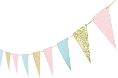 10 Feet Paper Banner Garland Gender Reveal Party Supplies Glitter ...
