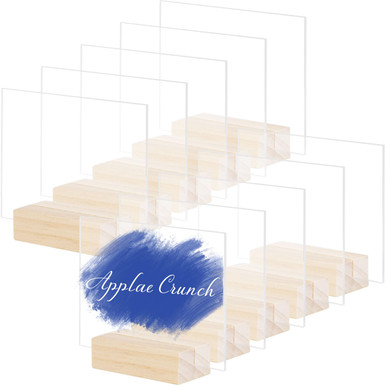 3x4 Inch Acrylic Sign with Wood Stand-10 Pack Blank Clear Acrylic ...