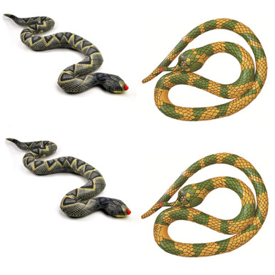 Inflatable Snake Python,4PCS Fake Snakes,2 large Pythons, 2 Golden ...