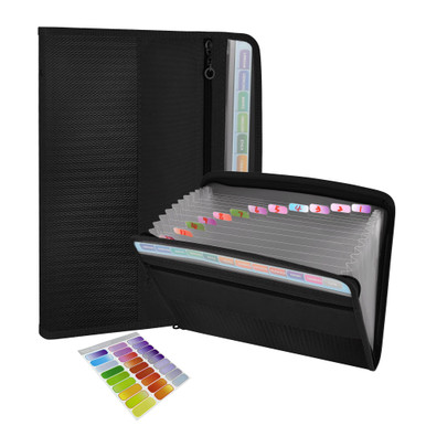 CLOUDIA 13 Pocket Expanding File Folder with Sticky Labels, Accordion ...