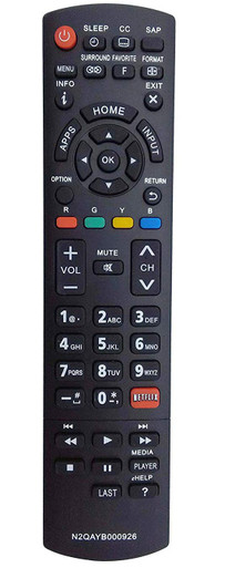 Telecomando Universale Sostitutivo N2QAYB000926 Per TV Panasonic (TC-L50E60, TC-42AS630U, TC-L42E60)