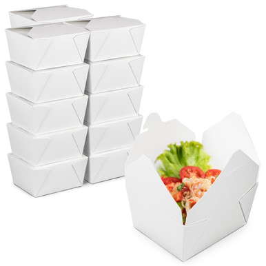 [50 Pack] 30 oz Paper Take Out Containers 5 x 4.2 x 2.5