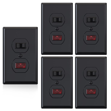 ELEGRP Single Pole Pilot Light Switch, Lighted Toggle Switch and ...