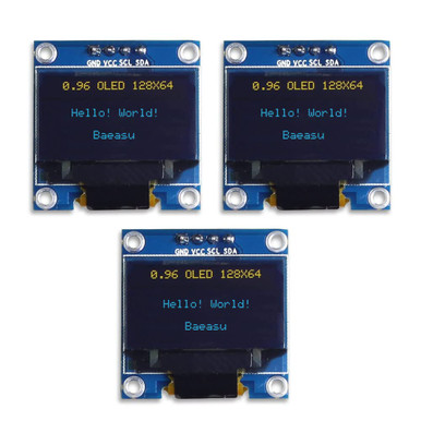Luminous Display Raspberry Pi BAEASU 3-Pack 0.96 Inch 128x64 I2C OLED Display Module, SSD1306 Driver ...