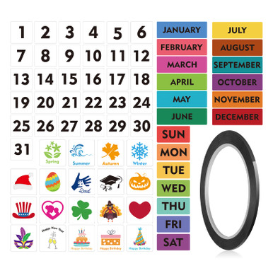 70 Pcs Calendar Magnets With Graphic Tape Magnetic Numbers Month And 70-pcs-calendar-magnets-with-graphic-tape-magnetic-numbers-month-and