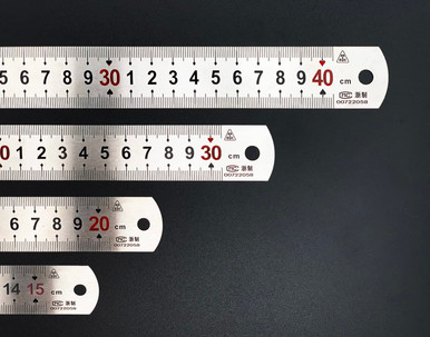 Set of 4 Stainless Steel Ruler (6, 8, 12, 16 Inch), Double Sided Metric ...