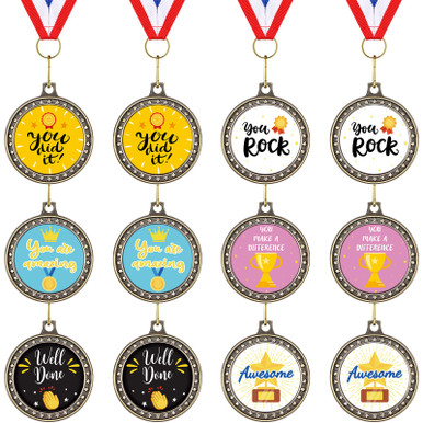 Sasylvia 12 Pcs Appreciation Award Medals Thank You With Red White