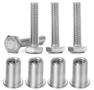 Stainless Steel 1/4-20 Rivet Nuts and Bolts Rivnuts Hex Head Screw Bolt ...