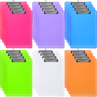 Plastic Clipboards, Assorted Colors Clipoard With Low Profile Clip Clip Boards For Students Teachers Doctors Nurses 12 4 X 8 8 Inch