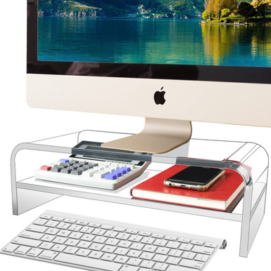 TINOMAR Acrylic Monitor Stand 2 Tier, Computer Monitor Stand Riser for ...