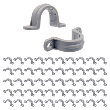 ISPINNER 50-Pack 3/4 Inch PVC Pipe Straps – 2-Hole Conduit Clamps For Securing Pipes & Cables, UL Listed - View #9