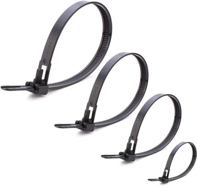 100-Pack Reusable Cable Ties 6 Inch - Heavy Duty Hook & Loop Straps For Wire, Cord, Hose Organization