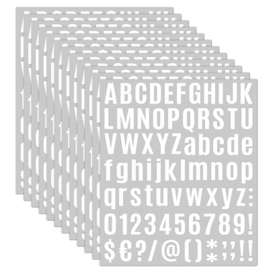 12 Sheets 1 Inch Alphabet Stickers 920 PCS White Letter Sticker Vinyl ...