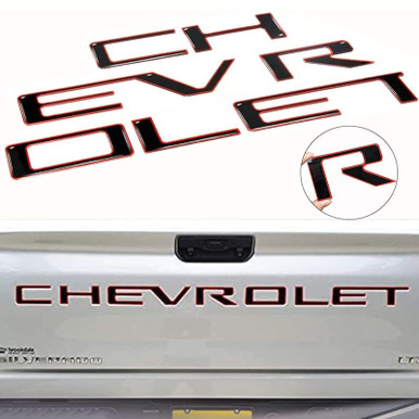 Glossy Black 3D Domed Raised Tailgate Letters For 2019-2026 Chevy Silverado – BDTrims, Self-Adhesive