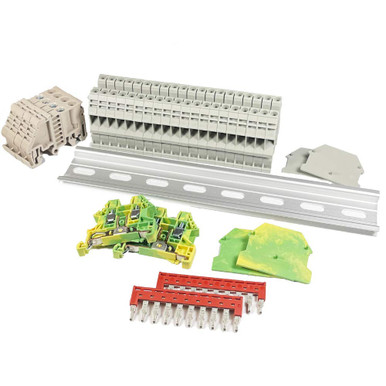 Power Distribution Terminal Blocks 10 Gang Blue DIN Rail Dinkle 12AWG 20A 600V E - Foto 10