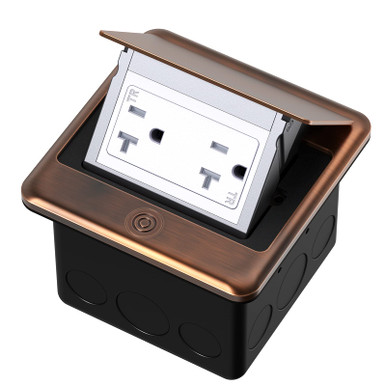 Tamper Resistant 15A Display Receptacle With Brass Plate Cover