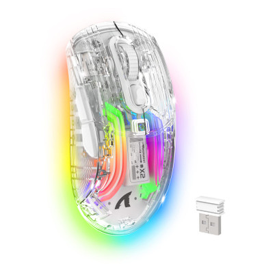 Wireless Gaming Mouse PC Transparent Shell Computer Mice with Dual Mode ...