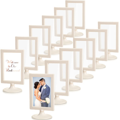 CHENGU 12 Pcs Double Sided Cream Standing Picture Frames 4 x 6 Inch ...