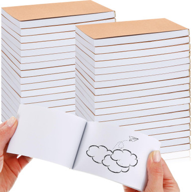 50 Pack Blank Flip Books Bulk 4.5 x 2.5 Inch Flip Book Paper 3000 ...