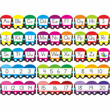 Alphabet Bulletin Board Set, 15 PCS Train Die-Cut ABC Wall Decorations ...