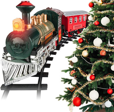 Classic Christmas Train for Under The Tree with Lights and Sounds ...