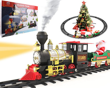Classic Christmas Train Set for Under The Tree with Smoke, Lights and ...