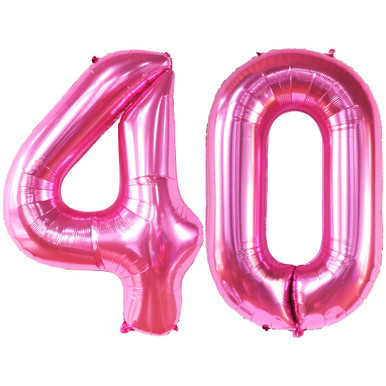 KatchOn, Hot Pink Number 40 Balloon - 40 Inch | Hot Pink 40 Birthday