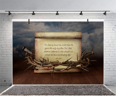 AOFOTO 10x6.5ft Holy Bible Story Parchment Backdrop Crown Thorns Nails ...