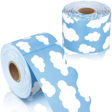 Kisston 131 ft Blue Sky Clouds Bulletin Board Border Trim Bulletin ...