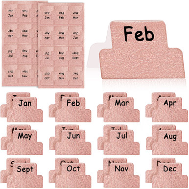 CASEWOL Leather Monthly Tabs for Planners 24pcs Planner Tabs Month