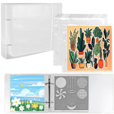 VOKOY 102 Pcs Scrapbook Paper Storage Binder Set, 6