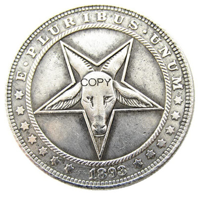 Copy 1893 U.S Hobo Morgan Coin Baphomet Goat Head Satan Devil Hell ...