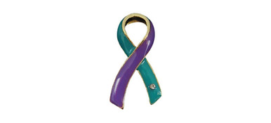 Teal & Purple Awareness Ribbon Pins for Suicide Prevention and Sexual ...