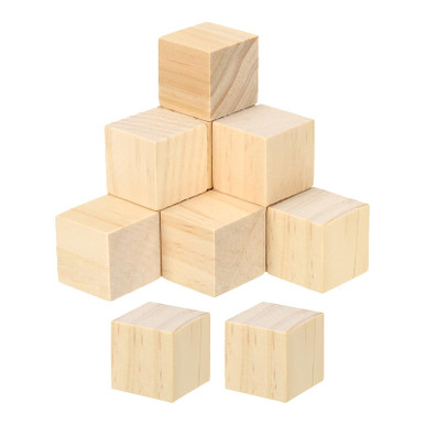 PATIKIL 1 Inch Unfinished Wooden Blocks, 100 Pack Natural Wood Cube ...