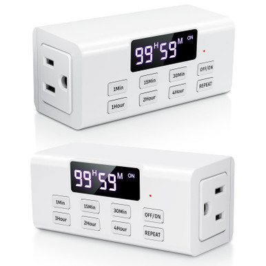 COKWEL Countdown Timer Outlet, Up to 99 Hours, Large Screen and Repeat ...