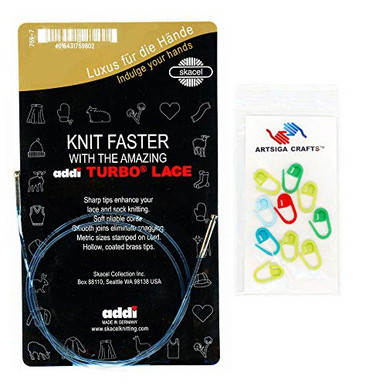 addi Knitting Needle Click Interchangeable Blue Cord for Short Rocket ...