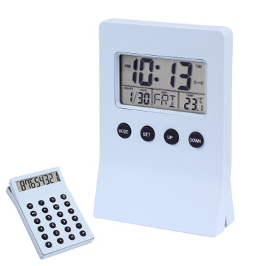 Vigorwise Digital Desk Clock & Basic Office Calculator Multifunctional ...
