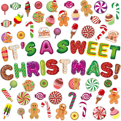 Candy Making Border 68 Pcs Candy Land Party Classroom Bulletin Border Decoration Candy Cane ...