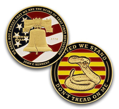 Challenge Coin Don't Tread On Me - Liberty Bell: Colleziona L'America!