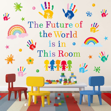 Wall Stickers for Kids Wall Decor, Handprint Classroom Wall Decals ...