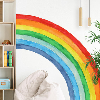Biuory Large Half Rainbow Wall Decals Removbale Colorful Watercolor ...