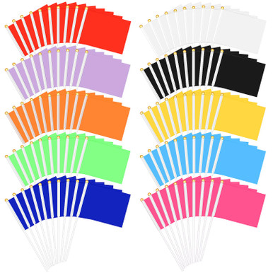 Small Solid Color Flags Colarr 100 Pcs Small Hand Held Flags Solid Color Marking Flags Marker ...